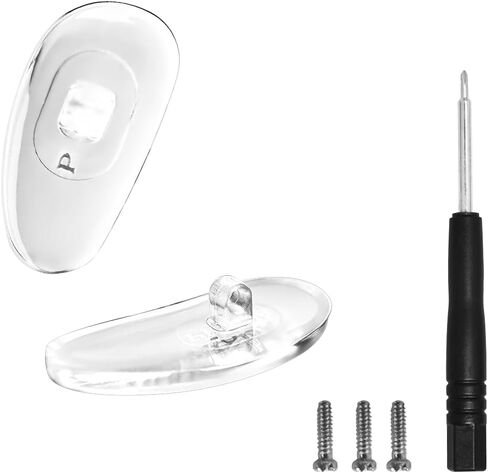 Replacement Screw-in Nose Pads for Prada Eyeglasses/Sunglasses.14.5mm.with Screw and Screwdriver (Silver) in Saudi Arabia