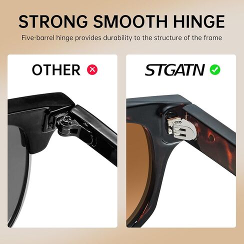 Stgatn Trendy Men Homen Genlasses - TR90 Frame ، UV400 Lenses ، 2025 Fashion Synglish and Date لقيادة ST3501 in Kuwait