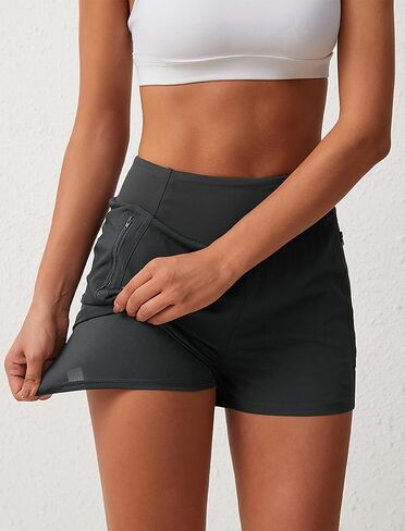 SILKWORLD Womens Running Shorts with Zipper Pockets Summer Cool Athletic Gym Workout Shorts in Saudi Arabia