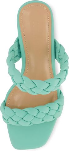 Dunes Iris Chunky Braided Heel Sandals for Women, Block Heel Square Toe Summer Sandals with Memory Foam in Saudi Arabia