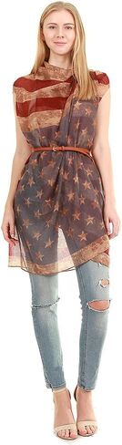 CCFW Women's USA Flag Theme Vintage Kimono Cover-up Shawl Vest … in Saudi Arabia