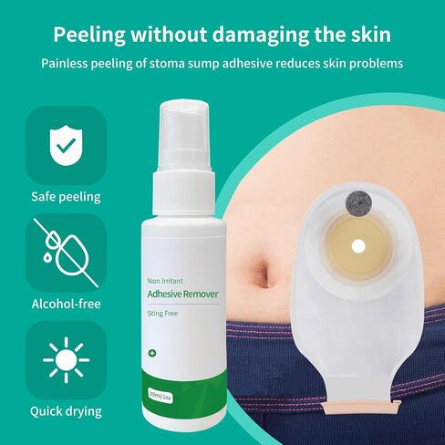 Adhesive Remover Spray,No Sting Medical Adhesive Remover for Skin,Ideal for Ostomy Patients, Sensitive Skin and Bandage Removal, Alcohol Free,30 ml Bottle in Saudi Arabia