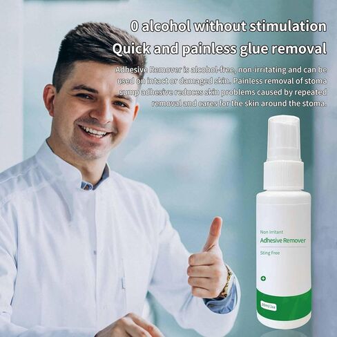 Adhesive Remover Spray,No Sting Medical Adhesive Remover for Skin,Ideal for Ostomy Patients, Sensitive Skin and Bandage Removal, Alcohol Free,30 ml Bottle in Saudi Arabia