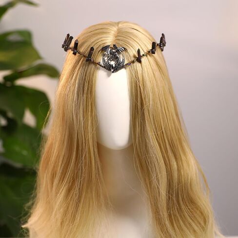 MOSTORY Elf Crystal Crown Tiara - Fairy Headpiece Viking Headband Elven Circlet for Renaissance Halloween Cosplay in Saudi Arabia
