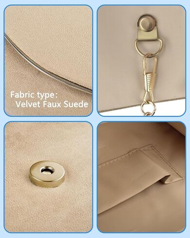 TINDTOP Clutch Purses for Women, Formal Evening Bags Suede Shoulder Envelope Party Handbags Wedding Cocktail Prom Clutches in Saudi Arabia