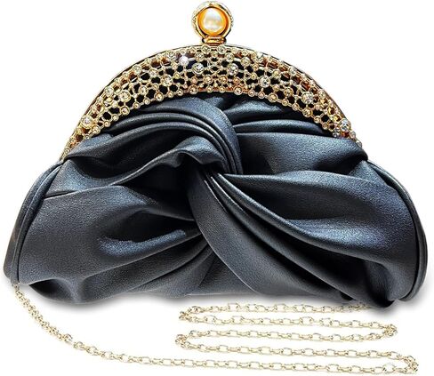 Clutch Purses for Women Evening Clutch Pearl Bag Soft Leather Evening Handbag Noble Crystal Beaded Wedding Clutch in Kuwait