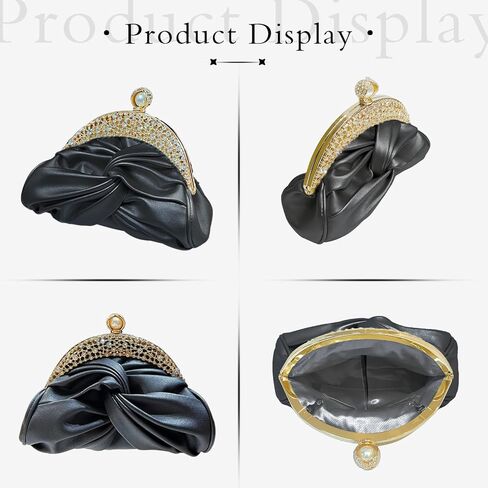 Clutch Purses for Women Evening Clutch Pearl Bag Soft Leather Evening Handbag Noble Crystal Beaded Wedding Clutch in Kuwait