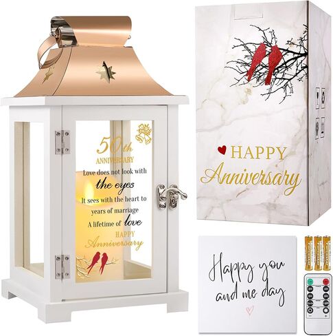 25th Wedding Anniversary Lantern,25th Anniversary Wedding Gifts for Couple Parents Husband Wife，25 Year Silver Anniversary Gifts for Her Him,Unique 25th Anniversary Wedding Gift Ideas in Saudi Arabia