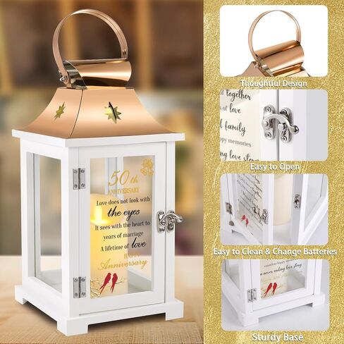 25th Wedding Anniversary Lantern,25th Anniversary Wedding Gifts for Couple Parents Husband Wife，25 Year Silver Anniversary Gifts for Her Him,Unique 25th Anniversary Wedding Gift Ideas in Saudi Arabia