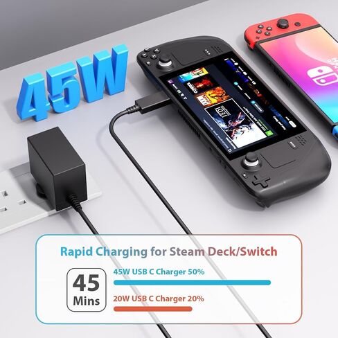 شاحن 39 وات لمحول التيار المتردد، شاحن نينتندو سويتش 15 فولت 2.6 أمبير، مع كابل USB من النوع C بطول 5 أقدام، مجموعة شحن سريع 15 فولت 2.6 أمبير لطراز OLED للتبديل/التبديل، يدعم وضع التلفزيون ومحطة الإرساء in Kuwait