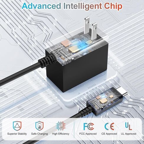شاحن 39 وات لمحول التيار المتردد، شاحن نينتندو سويتش 15 فولت 2.6 أمبير، مع كابل USB من النوع C بطول 5 أقدام، مجموعة شحن سريع 15 فولت 2.6 أمبير لطراز OLED للتبديل/التبديل، يدعم وضع التلفزيون ومحطة الإرساء in Kuwait