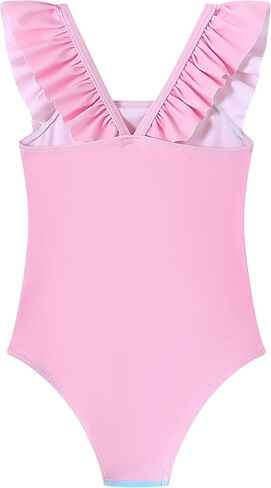 Toddler Girls Bathing Suit One Piece Ruffle Strap Cute Swimsuits Little Kids Beach Pool Quick Dry Swimwear 2t-10 in Kuwait