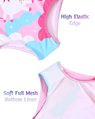 Toddler Girls Bathing Suit One Piece Ruffle Strap Cute Swimsuits Little Kids Beach Pool Quick Dry Swimwear 2t-10 in Kuwait