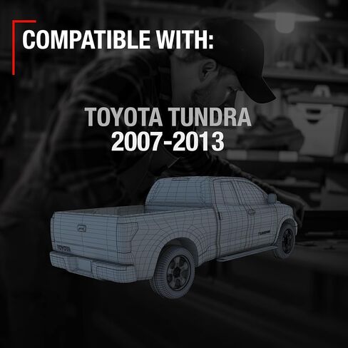 Tailgate Handle Assembly Replacement, Upgraded Metal - Compatible with 2007-2013 Toyota Tundra - Exterior Tailgate Latch, Textured Black - OEM 69090-0C050, 81214, TO1915119 in Kuwait