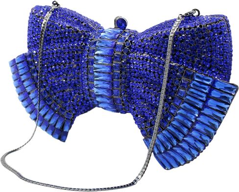 RomanticDesign Women Sparkly Bowknot Evening Clutch Luxury Rhinestone Bride Purse Wedding Party Prom Banquet Handbag in Kuwait