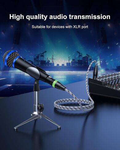 SNANSHI 2Pack XLR Cables 6.6FT, XLR Microphone Cable, Nylon Braided, Gold-Plated, Balanced XLR Male to Female Microphone Cable for Recording, Speaker, PA System, Home Studio in Saudi Arabia