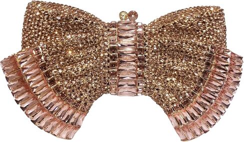 RomanticDesign Women Sparkly Bowknot Evening Clutch Luxury Rhinestone Bride Purse Wedding Party Prom Banquet Handbag in Kuwait