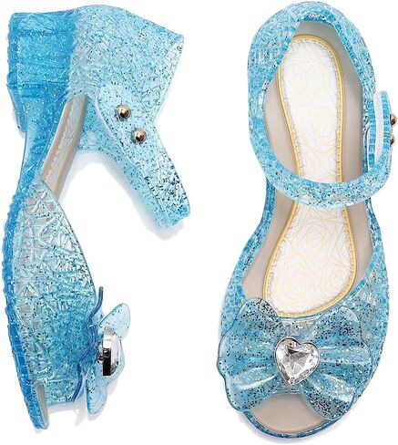 Girl's Princess Jelly Sandals Cosplay Party Dress Up Mary Jane Shoes in Saudi Arabia