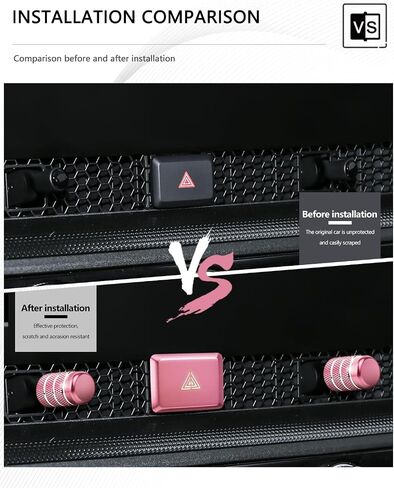 Interior Accessories for Honda Civic 2022-2025 & CRV & Acura Integra 2023-2025, 5pcs Aluminum Alloy Trim Set - Hazard Warning Light Button Cover, Air Vents Outlet Knob Covers (Pink) in Saudi Arabia