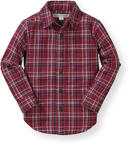 Hope & Henry Boys' Convertible Double Weave Long Sleeve Button Down Shirt in Kuwait