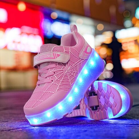 LED Light-Up Kids Roller Sneakers - Boys & Girls Adjustable Roller Shoes for Sports, Birthday, Christmas & Performance Gifts in Saudi Arabia