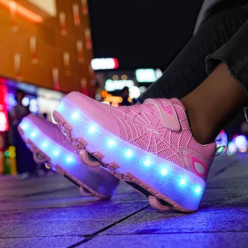 LED Light-Up Kids Roller Sneakers - Boys & Girls Adjustable Roller Shoes for Sports, Birthday, Christmas & Performance Gifts in Saudi Arabia