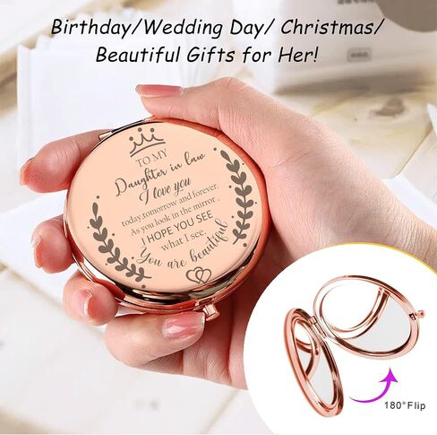 Daughter in Law Gifts Compact Mirror for Daughter in Law Gifts from Mother in Law for Wedding Day Birthday Christmas in Kuwait