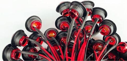 50pcs 3/4 مصابيح العلامة الجانبية مصباح خلوص أحمر جولة جولة العنبر مؤشر علامة الجانبية مؤشر انعطاف إشارة الضوء الشاحن in Kuwait