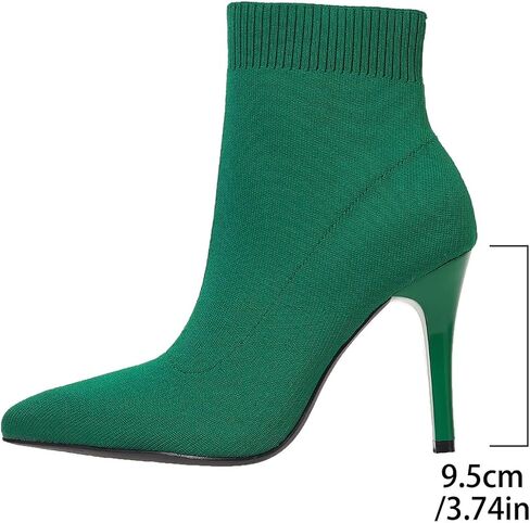 SelRoys Women's Ankle Boots Stretch Elastic Knit Pointed Toe Stiletto Heel Breathable Fashion Sock Booties in Saudi Arabia