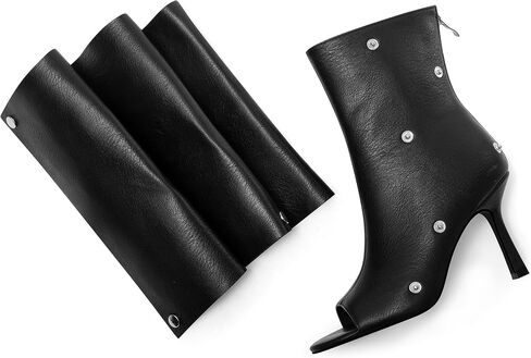 Women's Stylish Wrinkles High Heels Buttons Summer Booties Ladies Unique Ruched Metals Thin Heels Spring Short Boots in Saudi Arabia