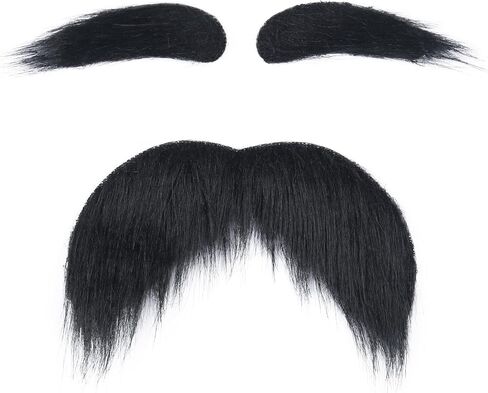 Fake Mustache and Eyebrows Self Adhesive False Facial Hair Stick On Costume Beard for Halloween Party in Kuwait