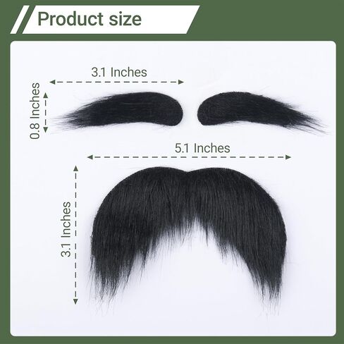Fake Mustache and Eyebrows Self Adhesive False Facial Hair Stick On Costume Beard for Halloween Party in Kuwait