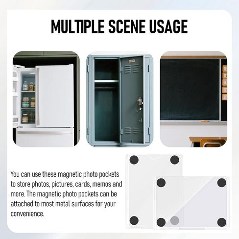 2 Pcs Magnet Picture Frames for Fridge,Large Acrylic Fridge Magnetic Frame 8.4x11 and 11.8x8.3 Inches Clear Magnetic Frame for Display Locker, Photo Board, Art Display, Sign Holder and Schedule in Saudi Arabia