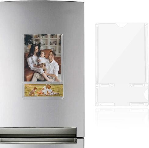 2 Pcs Magnet Picture Frames for Fridge,Large Acrylic Fridge Magnetic Frame 8.4x11 and 11.8x8.3 Inches Clear Magnetic Frame for Display Locker, Photo Board, Art Display, Sign Holder and Schedule in Saudi Arabia