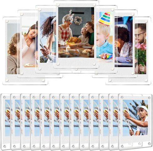20 Pack Acrylic Fridge Magnetic Frame, 3.54 * 2.36in High Transparent Polaroid Frame Super Magnetic Picture Frame Small Picture Frames For Refrigerator & Decoration (Transparent, 20p) in Saudi Arabia