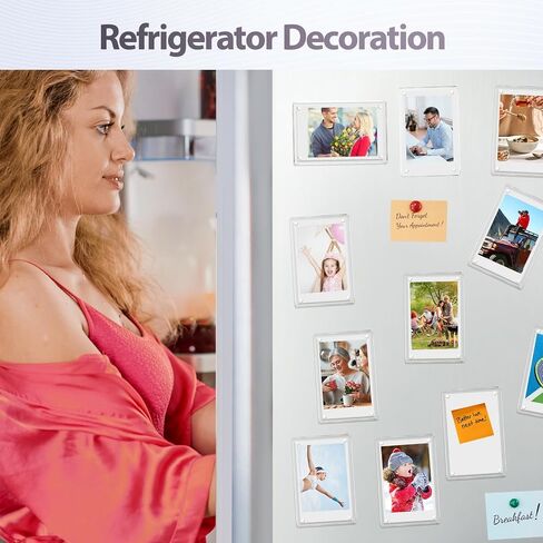 20 Pack Acrylic Fridge Magnetic Frame, 3.54 * 2.36in High Transparent Polaroid Frame Super Magnetic Picture Frame Small Picture Frames For Refrigerator & Decoration (Transparent, 20p) in Saudi Arabia