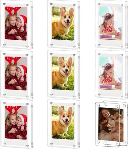24 Pack Magnetic Acrylic Picture Frame for Fridge, 2.36x3.54 Inch Polaroid Frame, Double Sided Refrigerator Magnet Picture Frame for Fujifilm Instax Mini, Clear Picture Display Frame in Kuwait