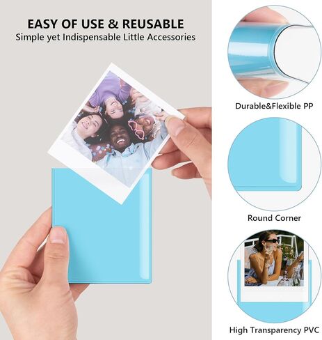 5 Pack Magnetic Photo Frames for Instax Square Film, 3x3.5" Picture Frames Refrigerator Photo Display Fits for Fujifilm Instax Square SQ1/SQ20/SQ40/SQ10/SQ6/SP-3 - White in Saudi Arabia