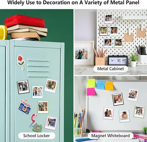 5 Pack Magnetic Photo Frames for Instax Square Film, 3x3.5" Picture Frames Refrigerator Photo Display Fits for Fujifilm Instax Square SQ1/SQ20/SQ40/SQ10/SQ6/SP-3 - White in Saudi Arabia