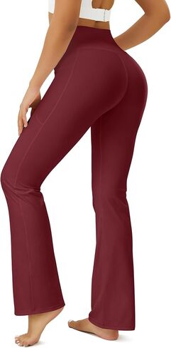 Yoga Pants Women, Flare Leggings for Women with Pockets Crossover High Waisted Bootcut Yoga Pants in Saudi Arabia