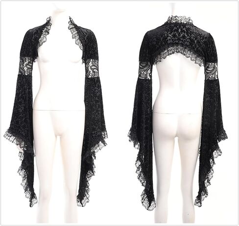 Win2win Gothic Bolero تجاهل قمم المحاصيل للنساء الجرس الفيكتوري الأكمام y2k punk in Kuwait