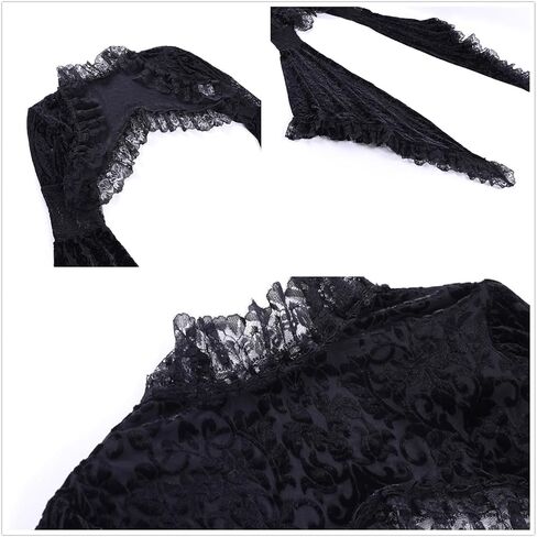 Win2win Gothic Bolero تجاهل قمم المحاصيل للنساء الجرس الفيكتوري الأكمام y2k punk in Kuwait