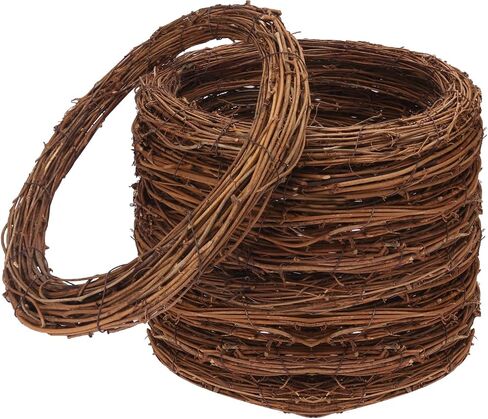 6 Pcs 12 Inch Natural Grapevine Wreath Set, Hand-Woven Vine Branch Wreaths for DIY Crafts, Christmas Decorations, Home & Event Styling in Saudi Arabia