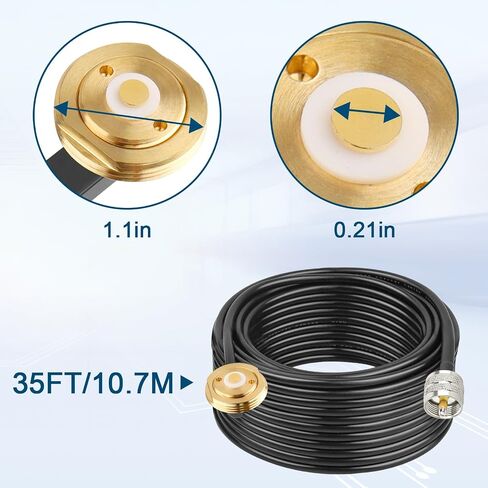 XRDS -RF NMO Antenna Mount to UHF PL259 RG58 Cable - 20FT CB Antenna Cable Extension NMO to PL259 for NMO VHF/UHF/CB Radio Antenna in Saudi Arabia