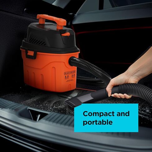 BLACK+DECKER Shop Vacuum Wet and Dry, 4 Gallon 3.0 Peak HP, Portable Shop Vac with Accessories, Home and Car Vacuum Cleaner(BDXV18301P-4A) in Saudi Arabia