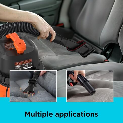 BLACK+DECKER Shop Vacuum Wet and Dry, 4 Gallon 3.0 Peak HP, Portable Shop Vac with Accessories, Home and Car Vacuum Cleaner(BDXV18301P-4A) in Saudi Arabia