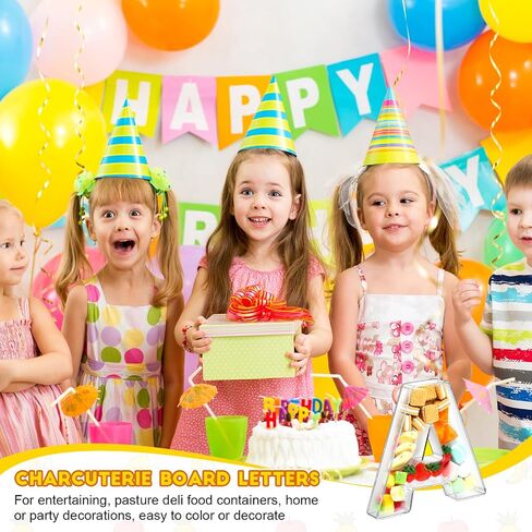 Uiifan 10'' Acrylic Letter Box Form Tray Display Fillable Letter Charcuterie Box Acrylic Candy Dish for Birthday Party Reusable Plates for Food, Not Include Lid(Clear,Letter A) in Kuwait