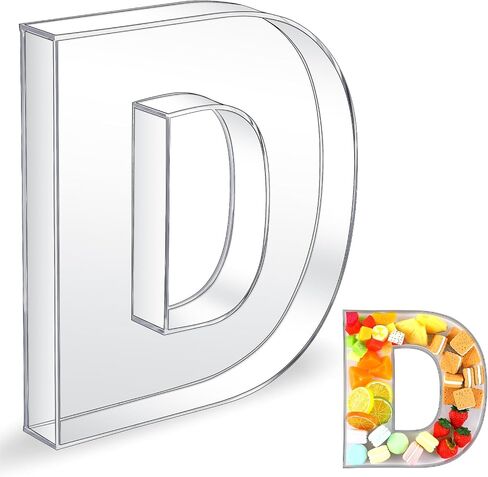 Uiifan 10'' Acrylic Letter Box Form Tray Display Fillable Letter Charcuterie Box Acrylic Candy Dish for Birthday Party Reusable Plates for Food, Not Include Lid(Clear,Letter A) in Kuwait