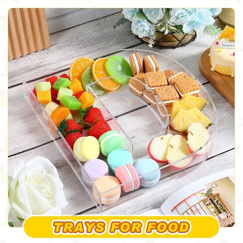 Uiifan 10'' Acrylic Letter Box Form Tray Display Fillable Letter Charcuterie Box Acrylic Candy Dish for Birthday Party Reusable Plates for Food, Not Include Lid(Clear,Letter A) in Kuwait