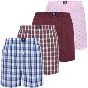 Men's Boxer Shorts, Comfortable Cotton Boxers, 100% Cotton Print and Plaid Multicolor Boxers For Men, Multi Pack